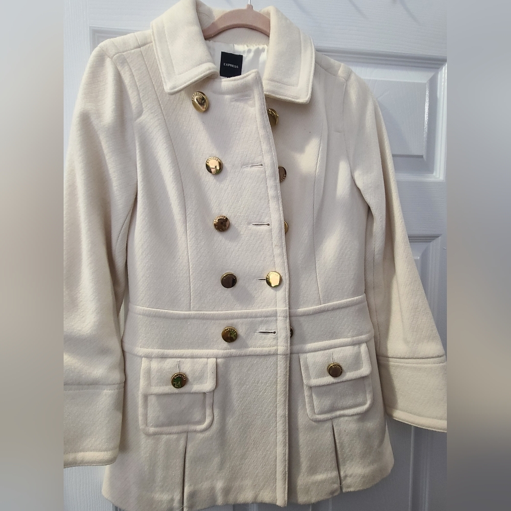 EXPRESS ivory military Coat